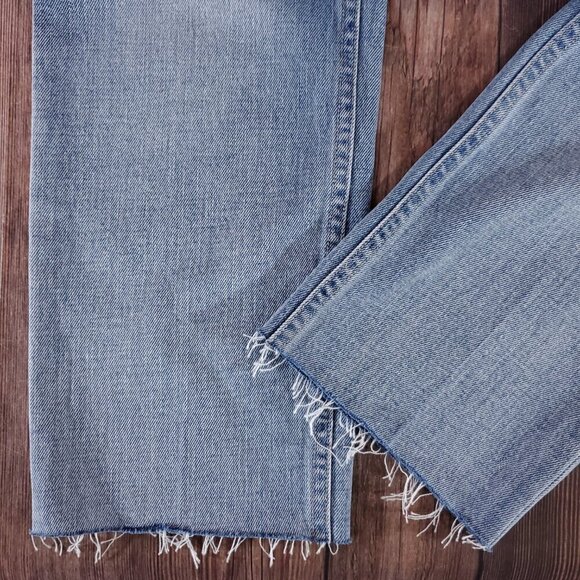 *READ* Lagence Womens Size 24 Milana Low Rise Raw Hem Blue Denim Jeans - Picture 10 of 16